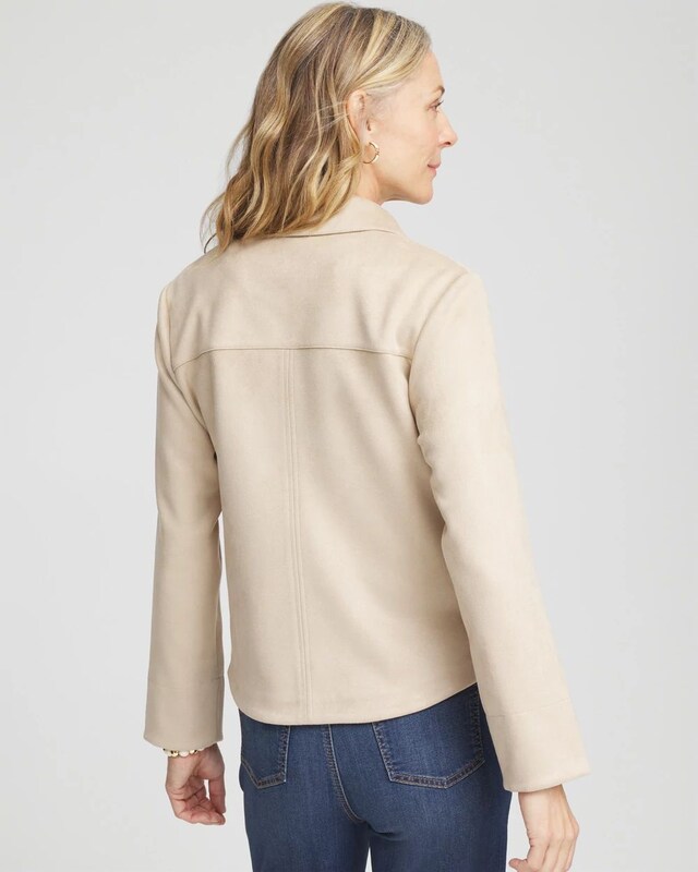 Faux Suede Cropped Jacket - image 3